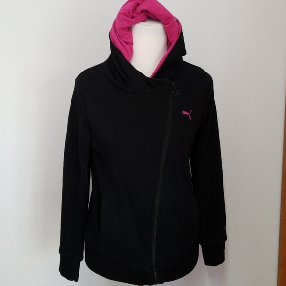 black and pink puma hoodie